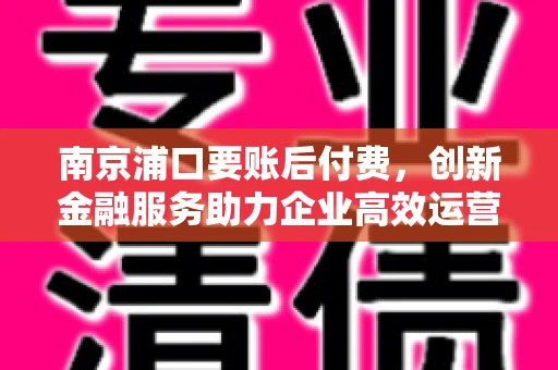 南京浦口要账后付费，创新金融服务助力企业高效运营