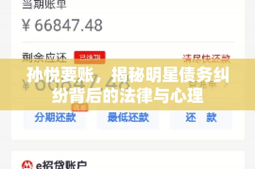 孙悦要账，揭秘明星债务纠纷背后的法律与心理