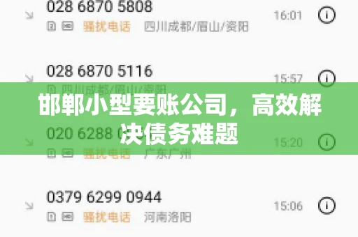 邯郸小型要账公司，高效解决债务难题