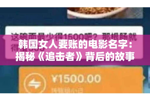 韩国女人要账的电影名字:揭秘《追击者》背后的故事 韩国女人要账的电影名字:揭秘《追击者》背后的故事