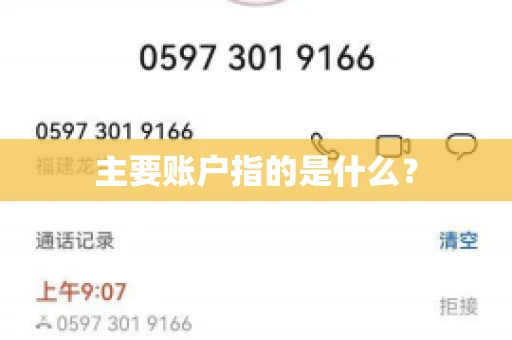 主要账户指的是什么？