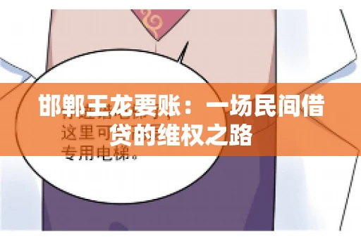 邯郸王龙要账：一场民间借贷的维权之路